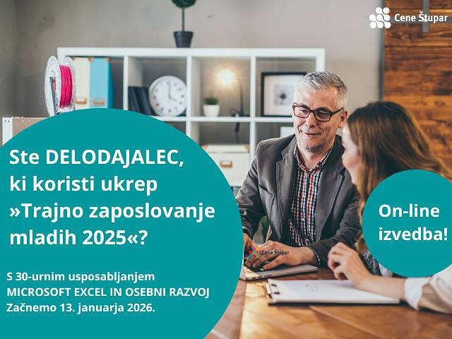 Ste DELODAJALEC, ki koristi ukrep »Trajno zaposlovanje mladih 2025«