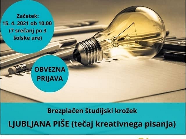 Ljubljana piše - tečaj kreativnega pisanja