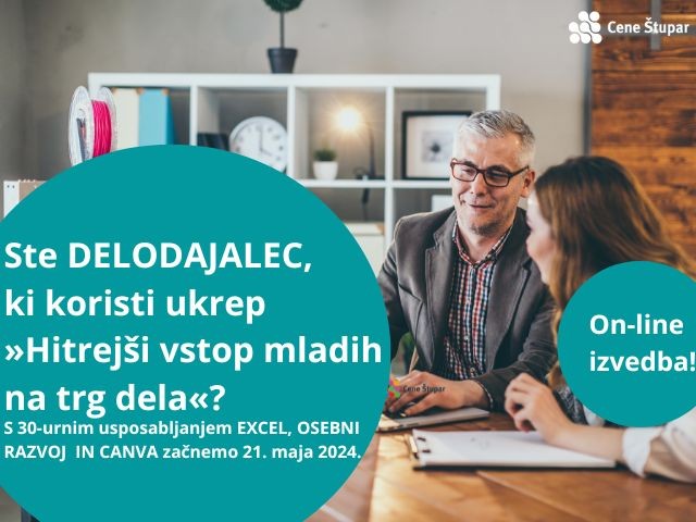 Ste DELODAJALEC, ki koristi ukrep »Hitrejši vstop mladih na trg dela«?