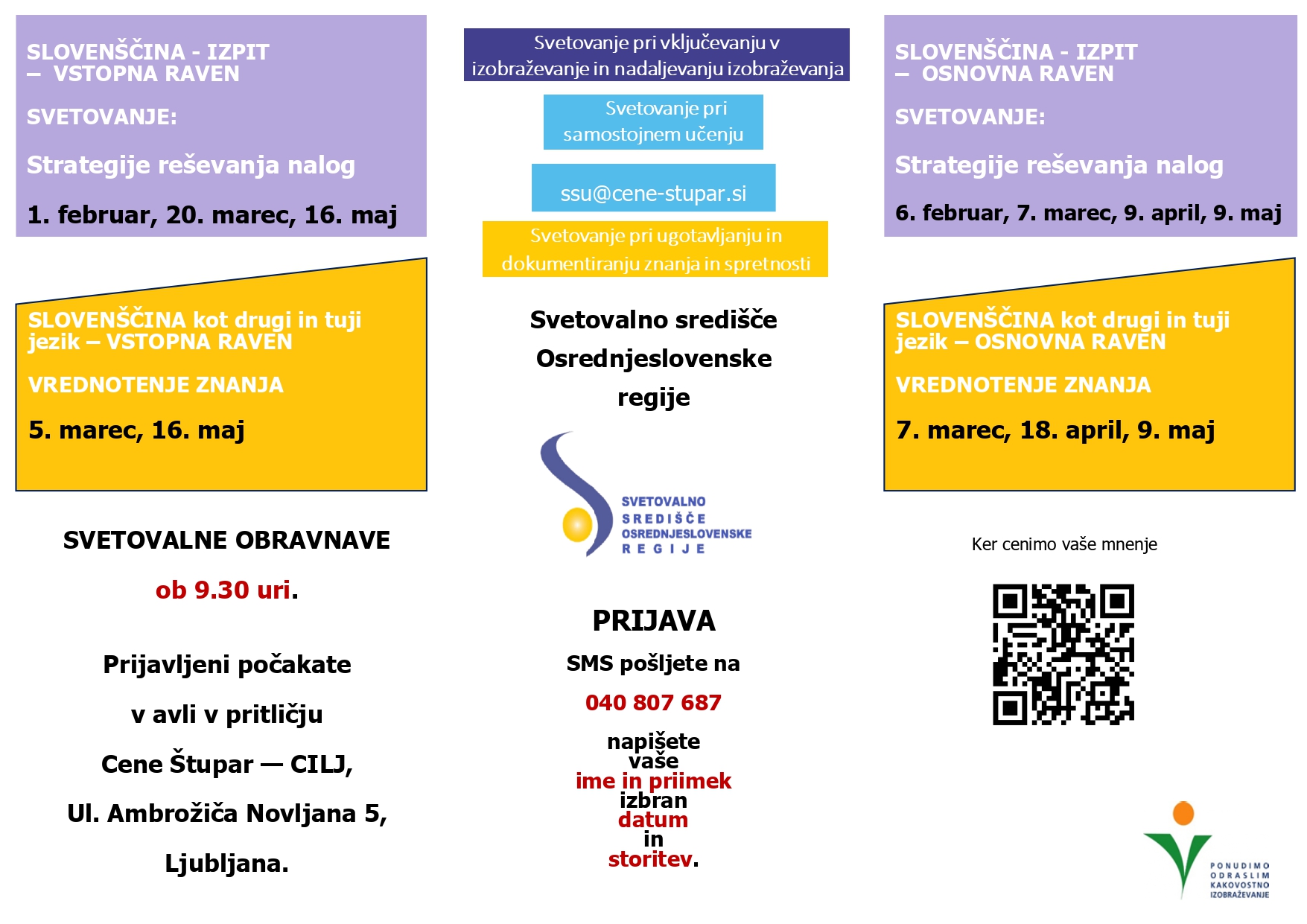 Svetovanje in vrednotenje SDTJ 2024