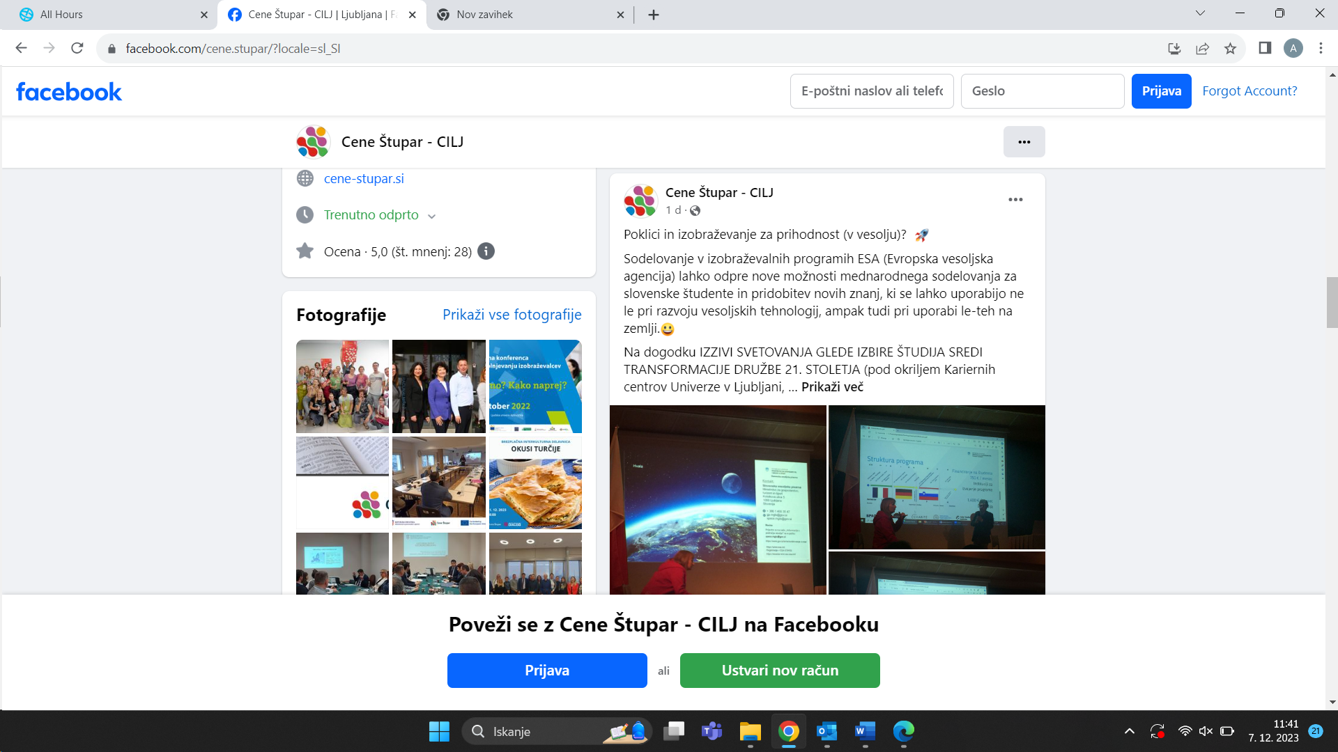 Facebook Cene Štupar 7. 12. 2023 1