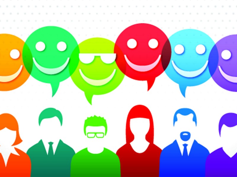 Photographs of Smiley Faces and Silhouettes of People
