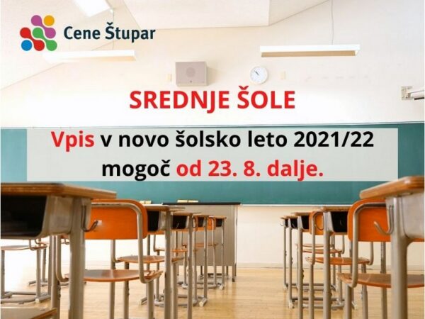Vpis v novo šolsko leto 2021/2022