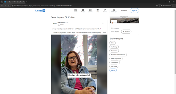 LinkedIn Cene Štupar October 18, 2024