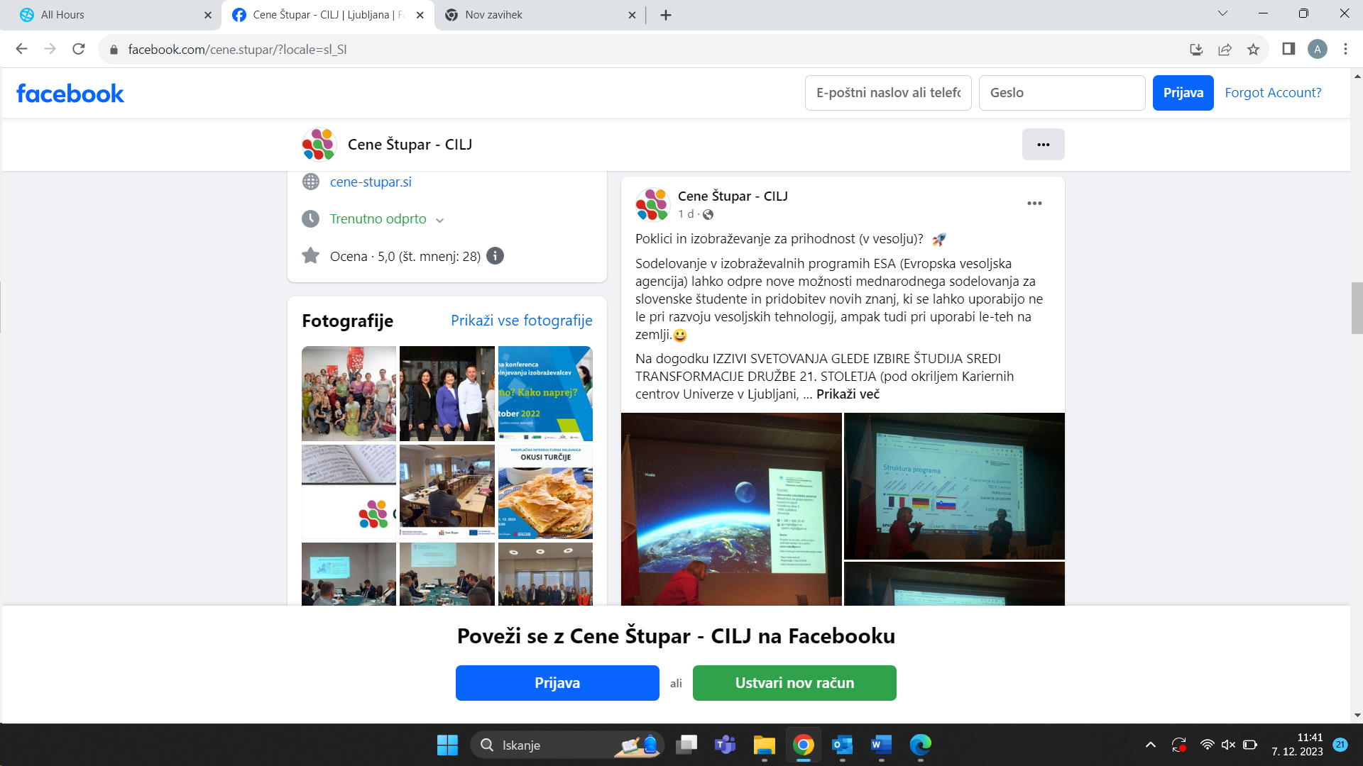 Facebook Prices Štupar Dec. 7, 2023 1