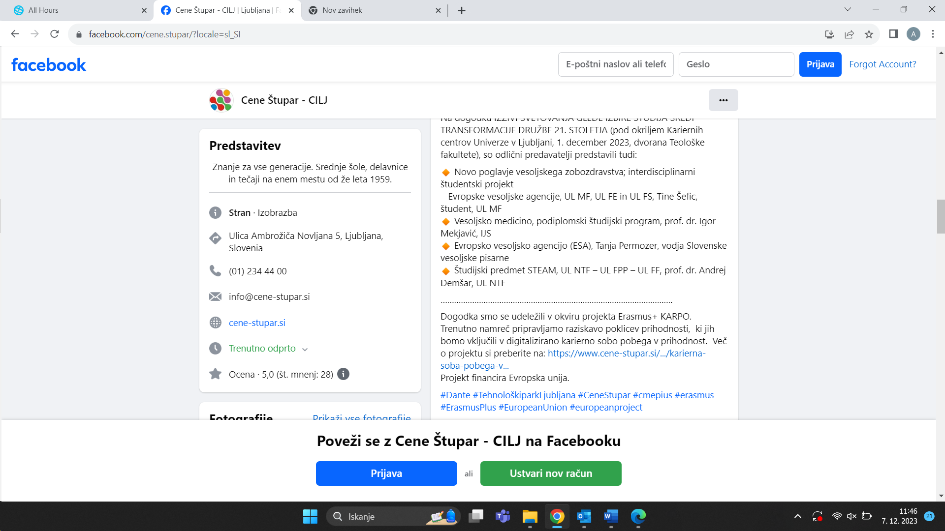 Facebook Prices Štupar Dec. 7, 2023 3