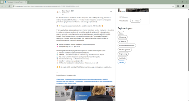 The image shows screenshots of a post published on LinkedIn.
