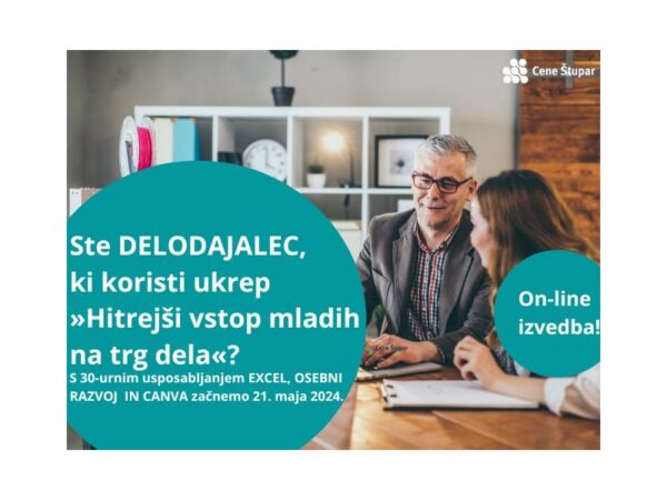 Ste DELODAJALEC, ki koristi ukrep »Hitrejši vstop mladih na trg dela«?