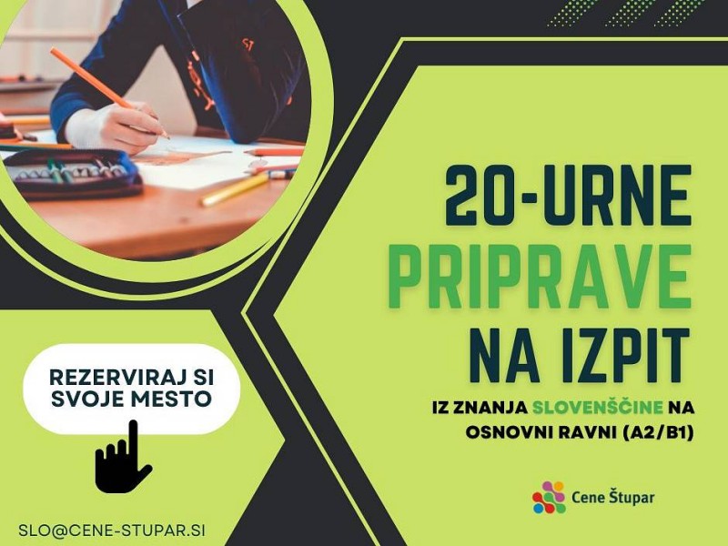 SIGN UP FOR THE 20-HOUR PREPARATORY COURSE BEFORE THE SLOVENIAN LANGUAGE EXAM (A2/B1)