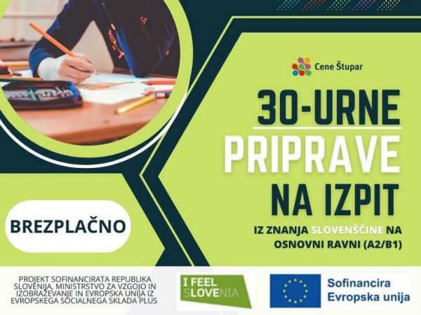 SIGN UP FOR THE 30-HOUR PREPARATORY COURSE BEFORE THE SLOVENIAN LANGUAGE EXAM (A2/B1)