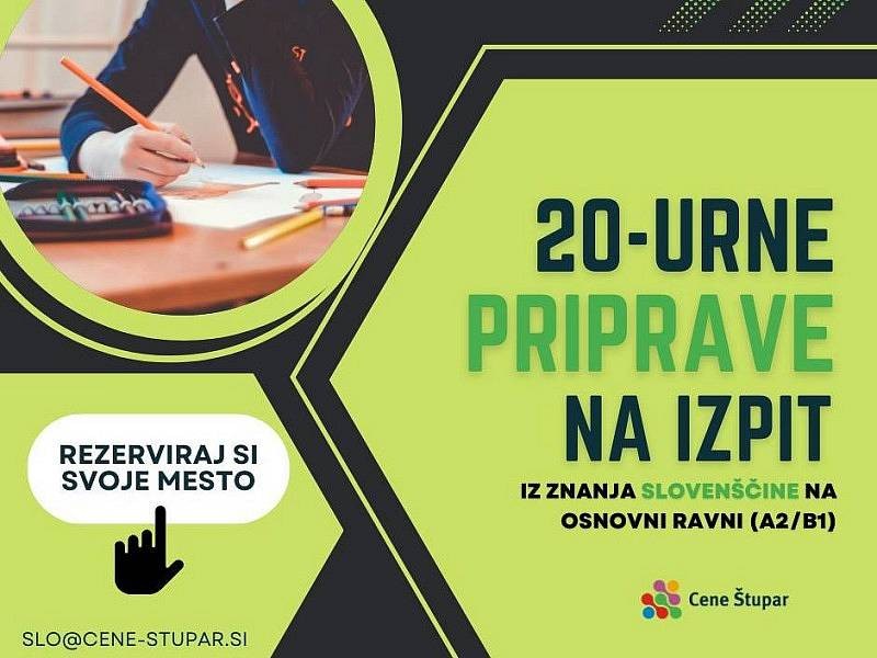 SIGN UP FOR THE 20-HOUR PREPARATORY COURSE BEFORE THE SLOVENIAN LANGUAGE EXAM (A2/B1)